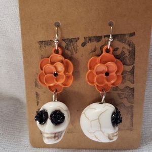 COPY - Skull flower earrings